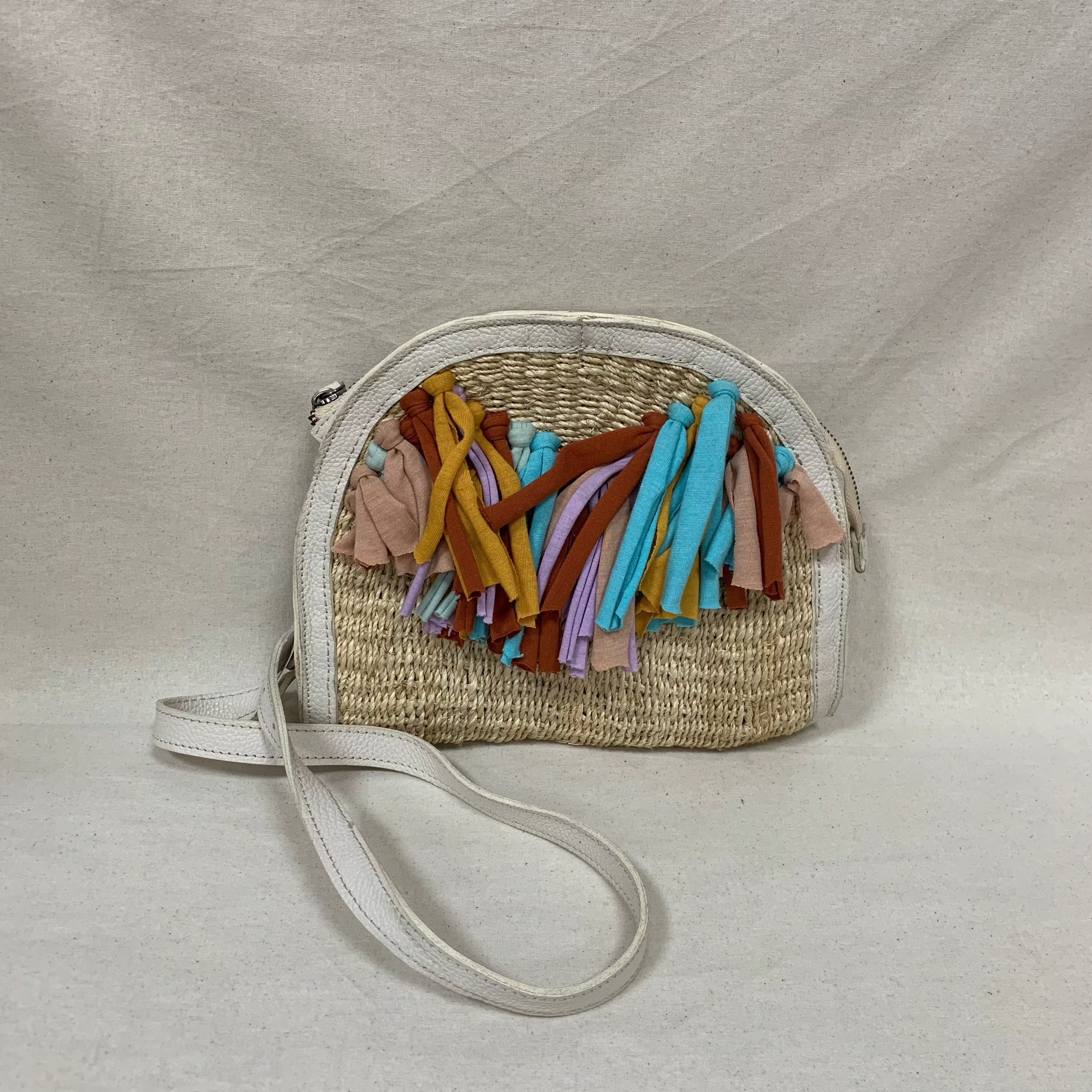 SAMPLE Abaca Bag with Tassel Beige