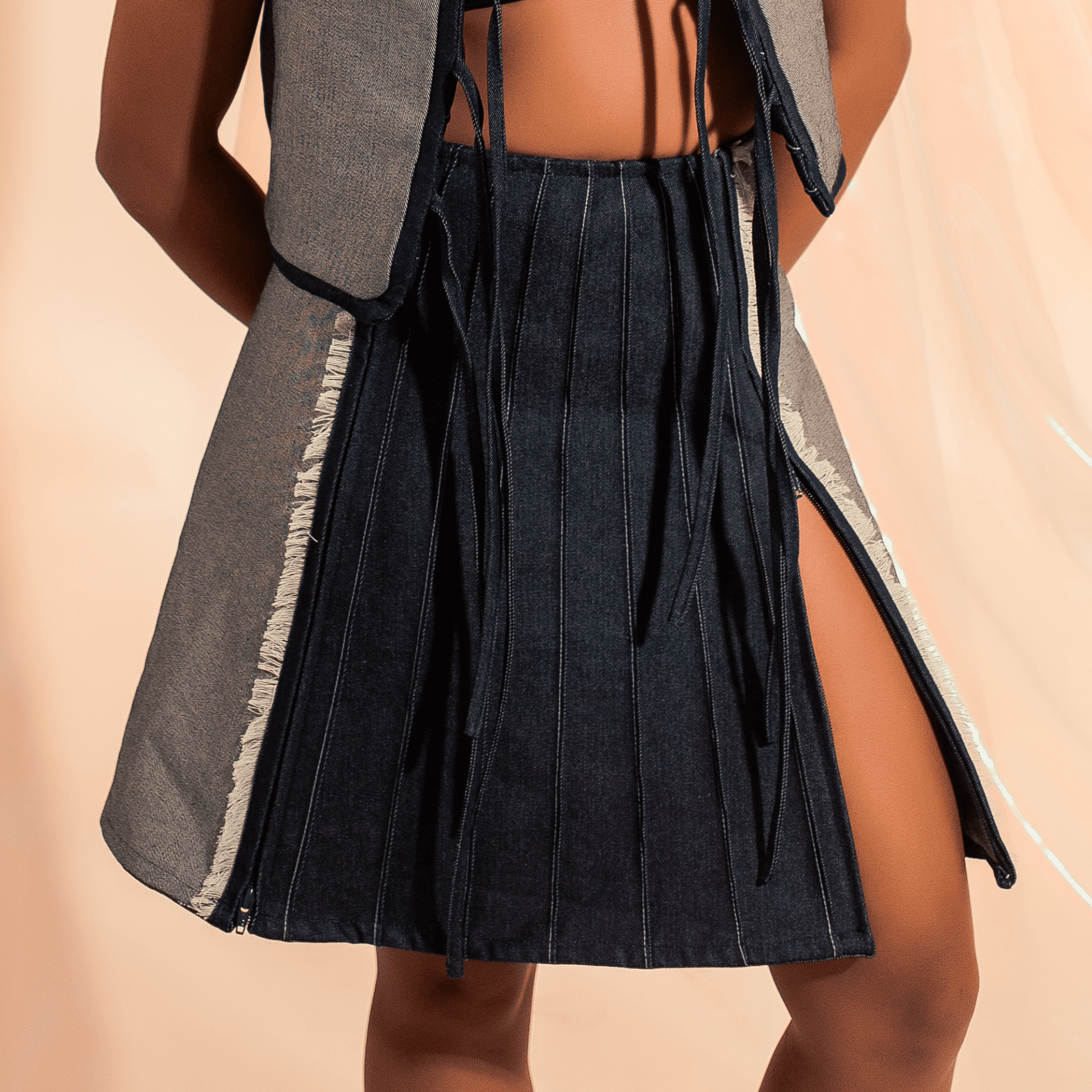 Sinag 4-Way Mini Skirt Denim - Main Image