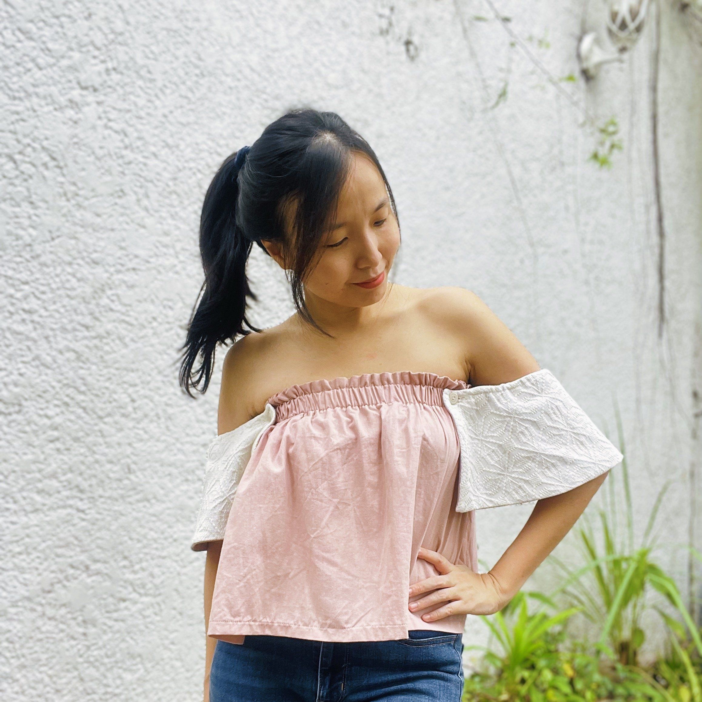 Blush off 2025 shoulder top