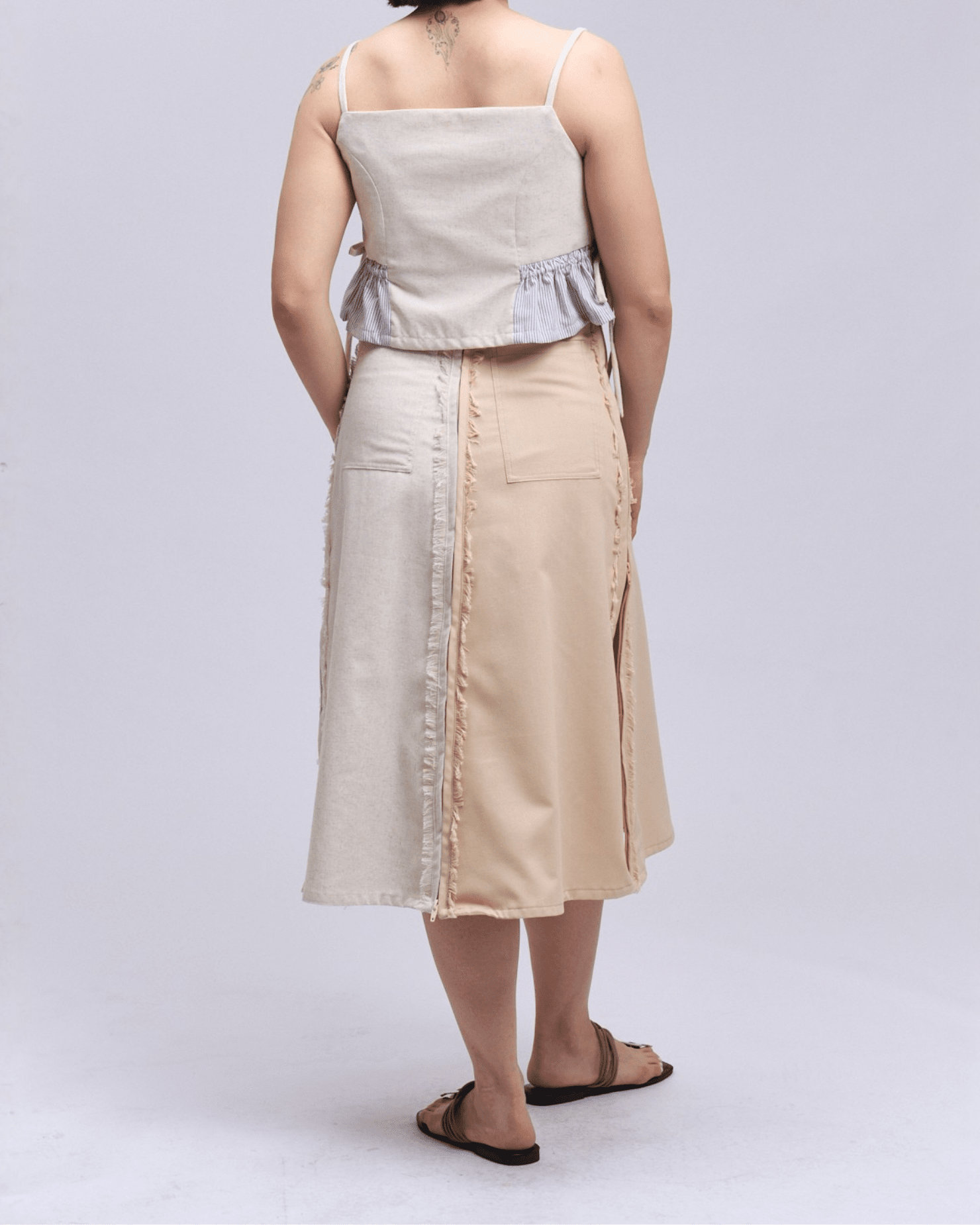 4-Way A-Line Skirt Oat & Wheat Fashion Rags2Riches