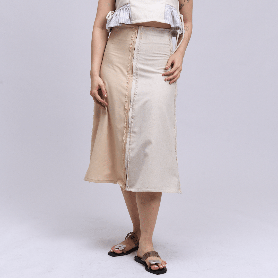 4-Way A-Line Skirt Oat & Wheat Fashion Rags2Riches