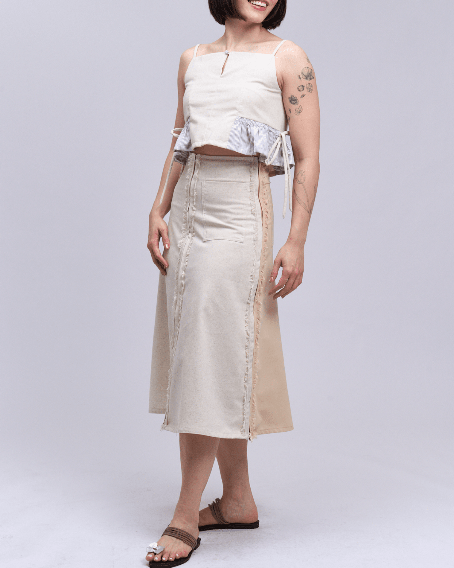 4-Way A-Line Skirt Oat & Wheat Fashion Rags2Riches