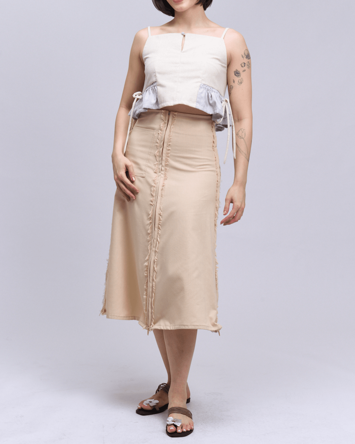 4-Way A-Line Skirt Oat & Wheat Fashion Rags2Riches