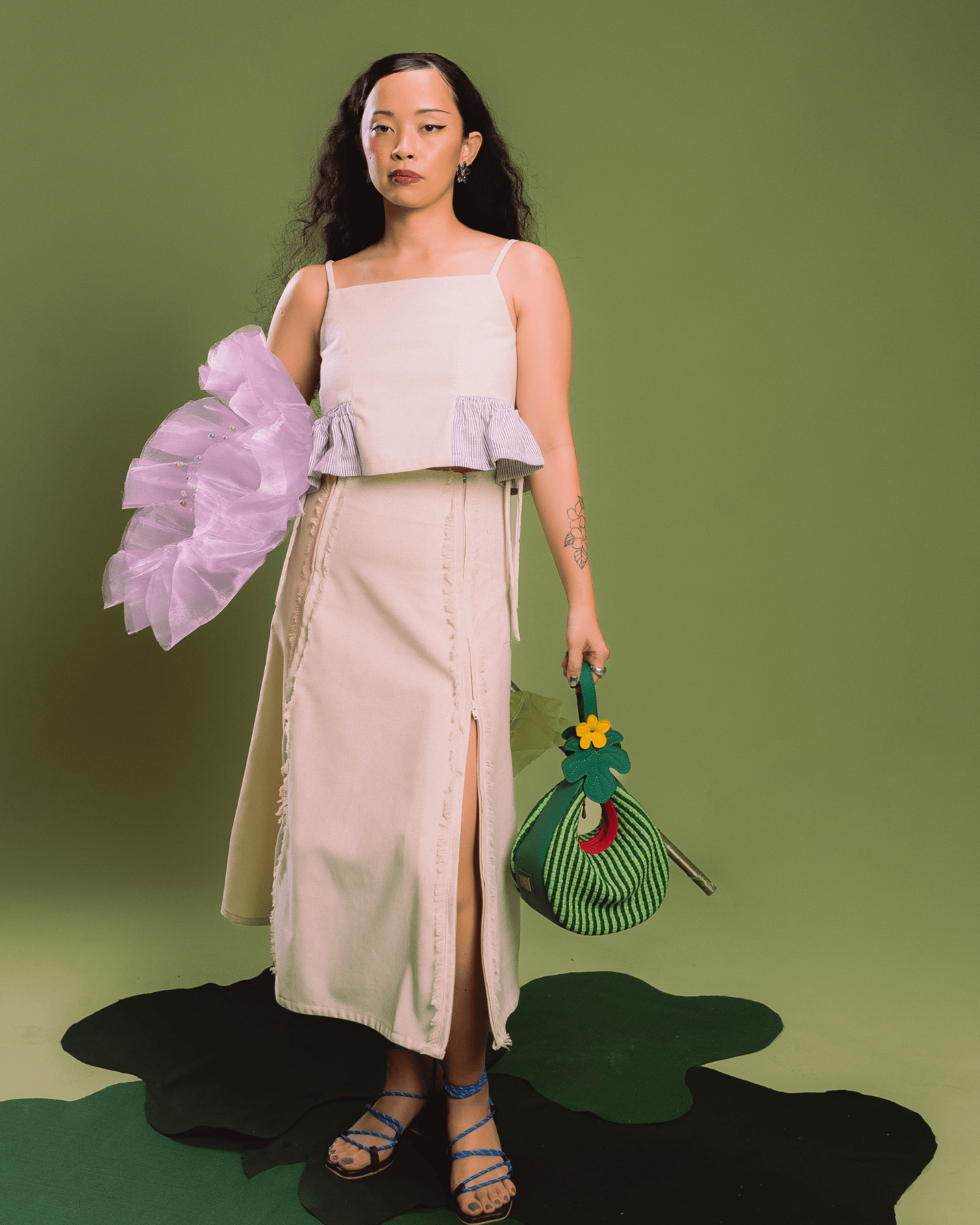 4-Way A-Line Skirt Oat & Wheat Fashion Rags2Riches