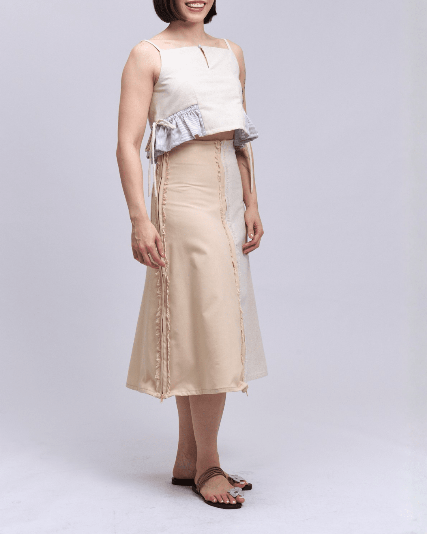 4-Way A-Line Skirt Oat & Wheat Fashion Rags2Riches