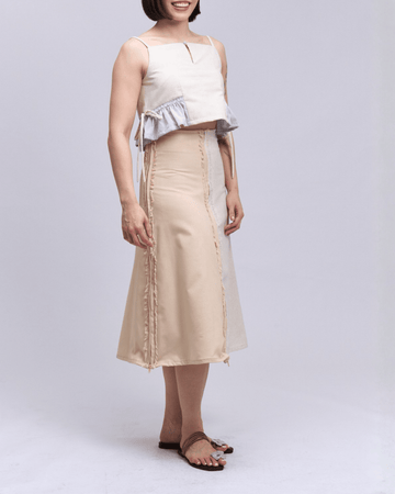 4-Way A-Line Skirt Oat & Wheat Fashion Rags2Riches