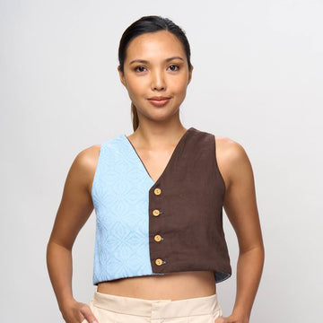 [Ready Today] 4-Way Top Brown & Light Blue Binetwagan