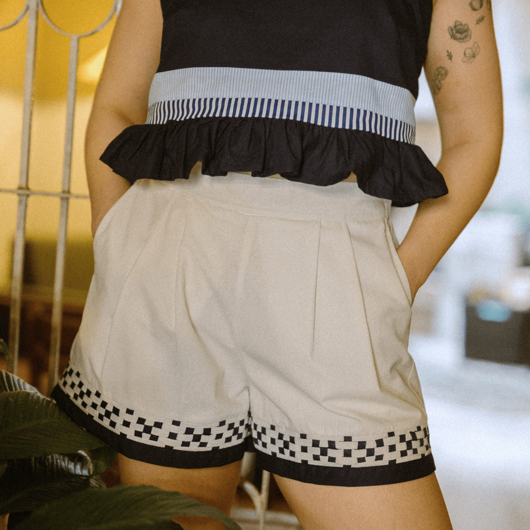 Dito at Doon Shorts Navy & White Fashion Rags2Riches