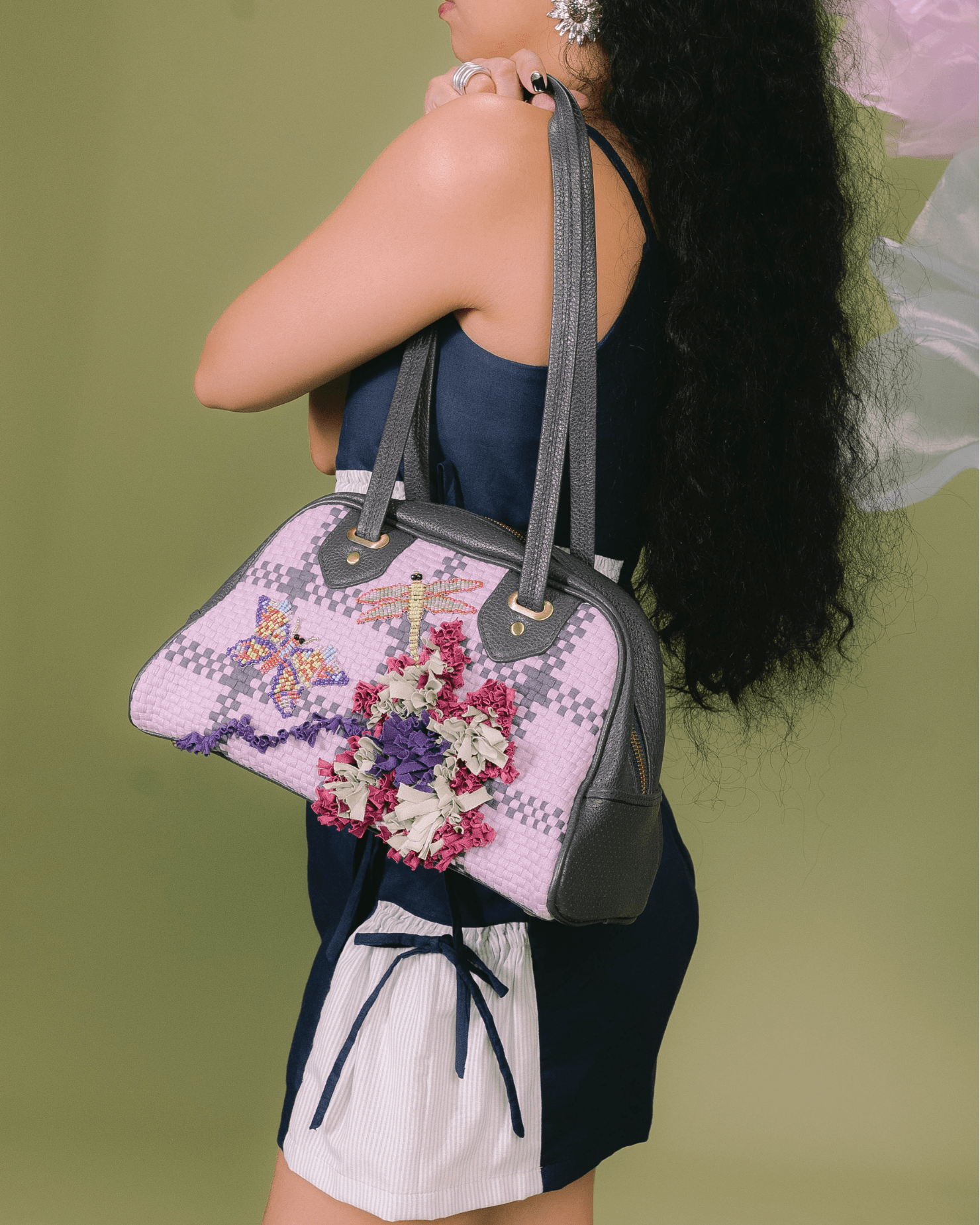 Hardin Bowler Bag Navy Blue Fashion Rags2Riches