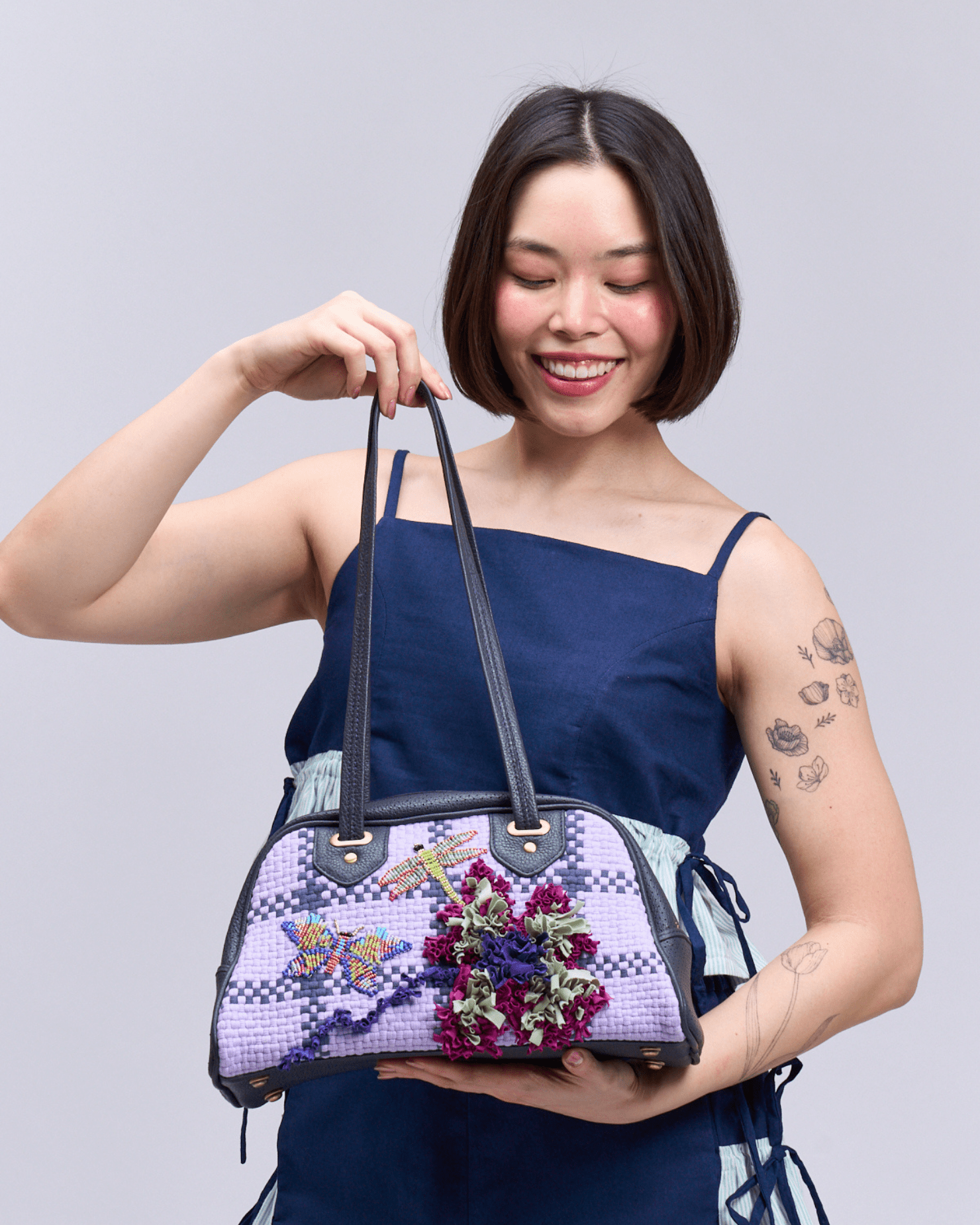 Hardin Bowler Bag Navy Blue Fashion Rags2Riches