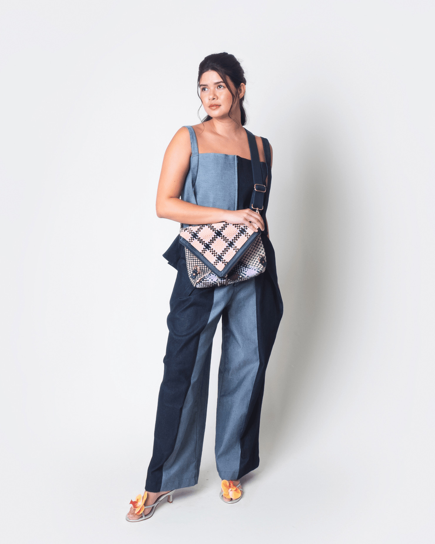 Lakbay Pants Two-Tone Denim Fashion Rags2Riches