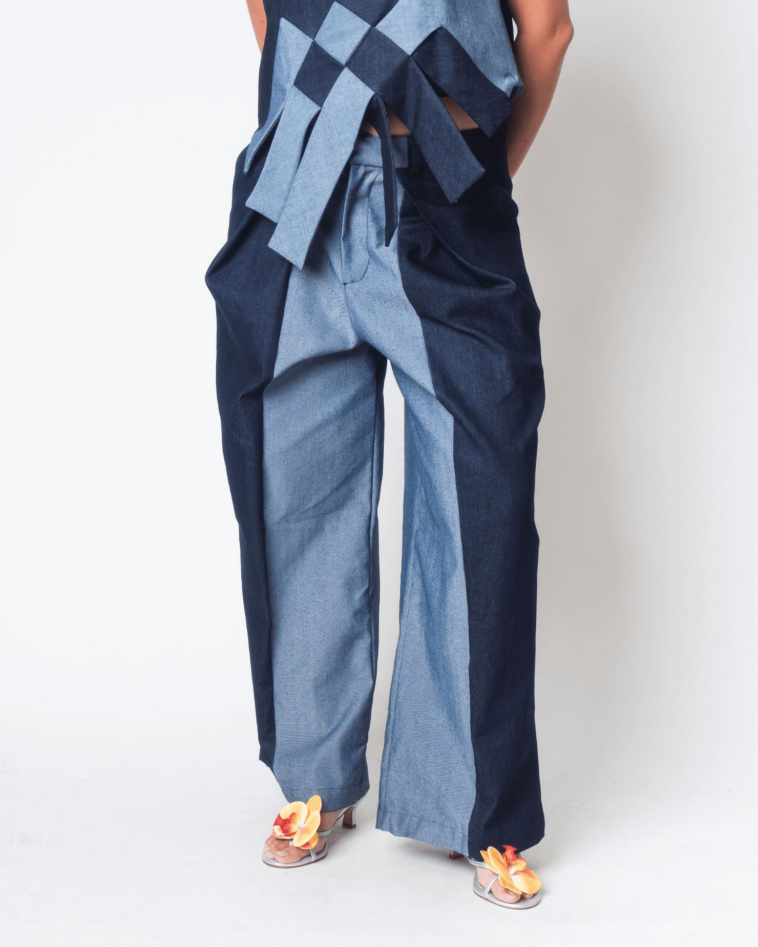 Lakbay Pants Two-Tone Denim Fashion Rags2Riches