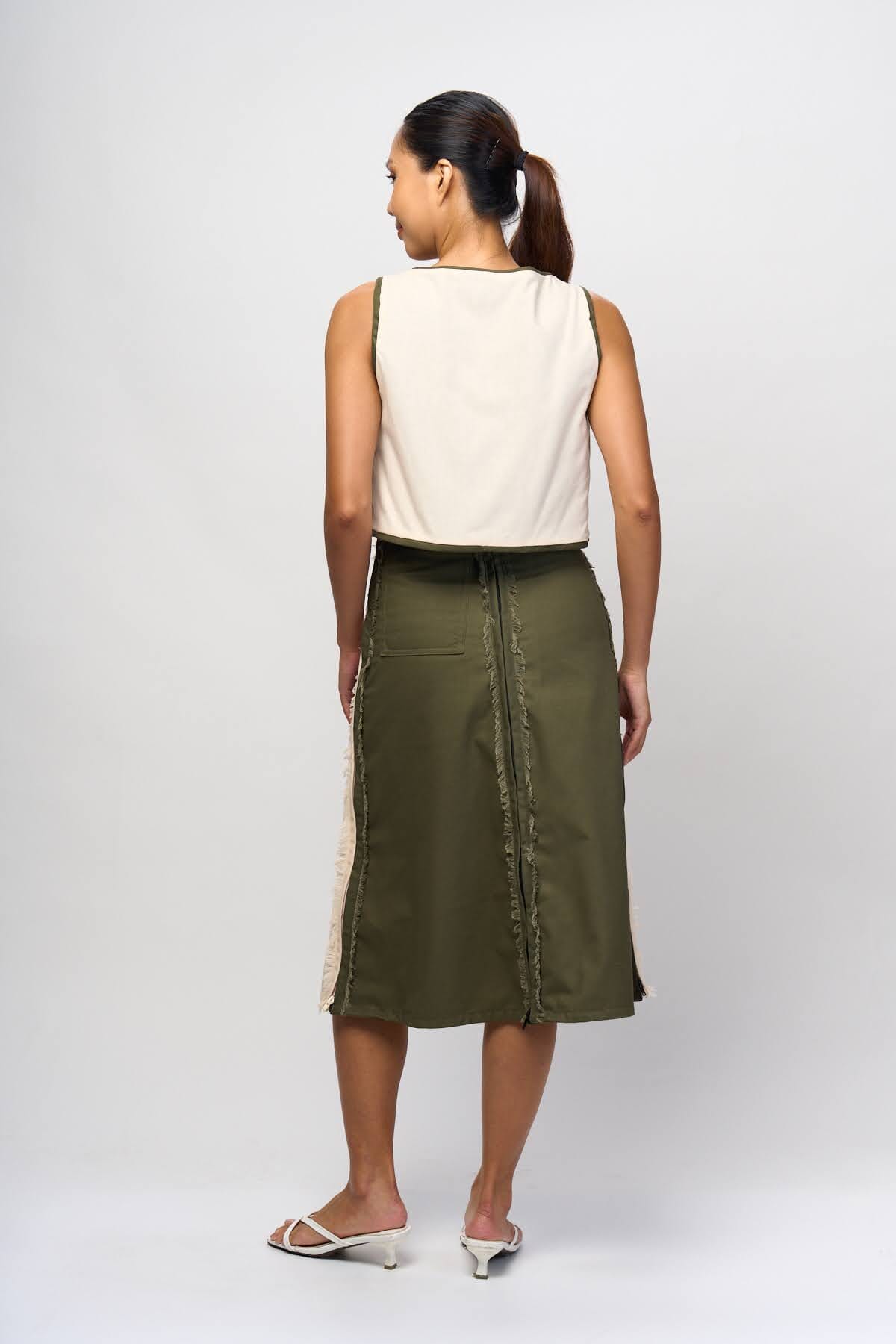 [Ready Today] 4-Way A-Line Skirt Fatigue & Off-White Fashion R2R On Repeat