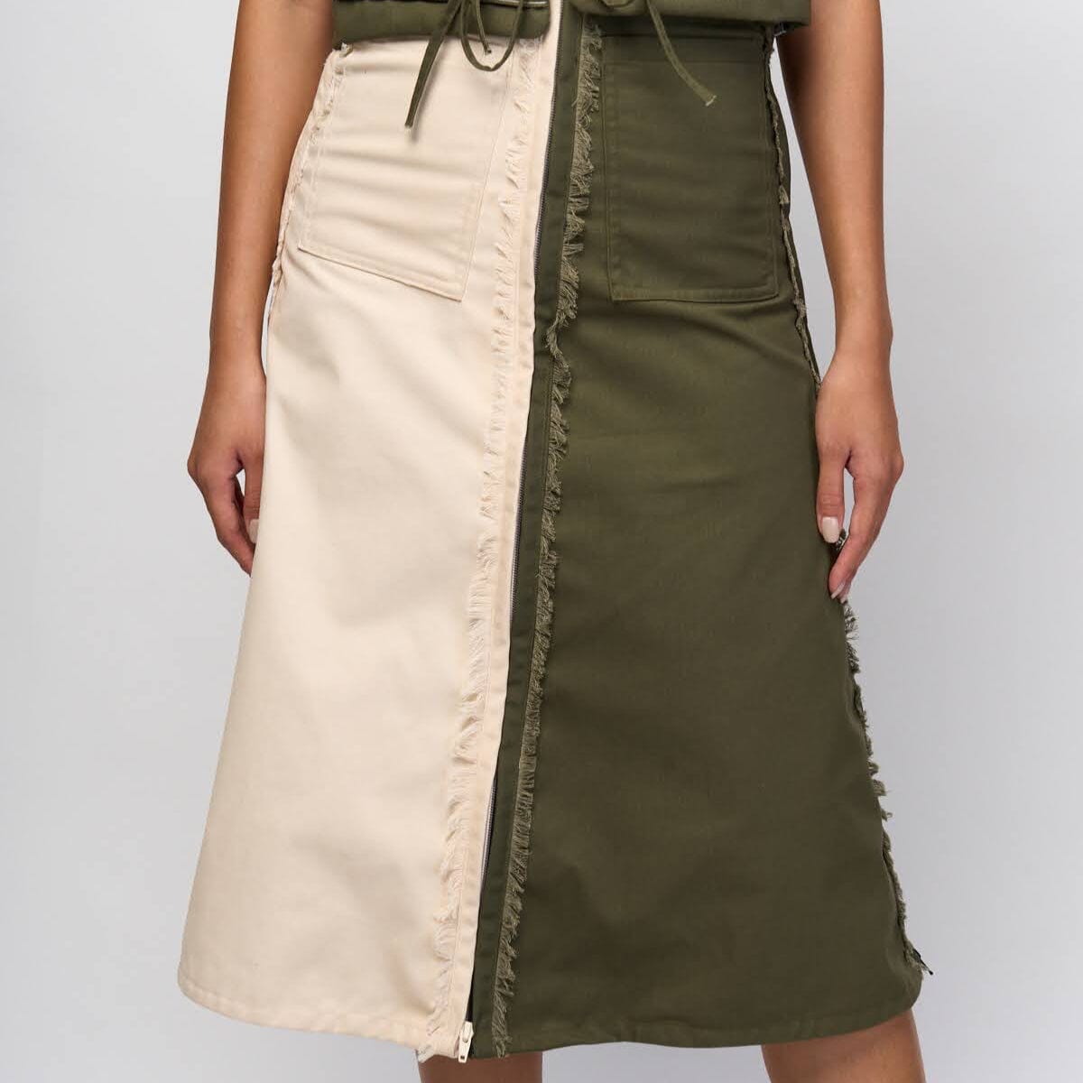 [Ready Today] 4-Way A-Line Skirt Fatigue & Off-White Fashion R2R On Repeat