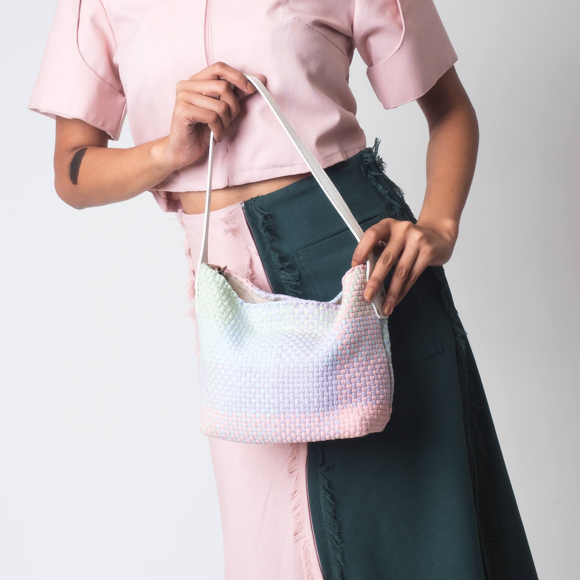 [Ready Today] 4-Way A-Line Skirt Pink & Green Fashion R2R On Repeat