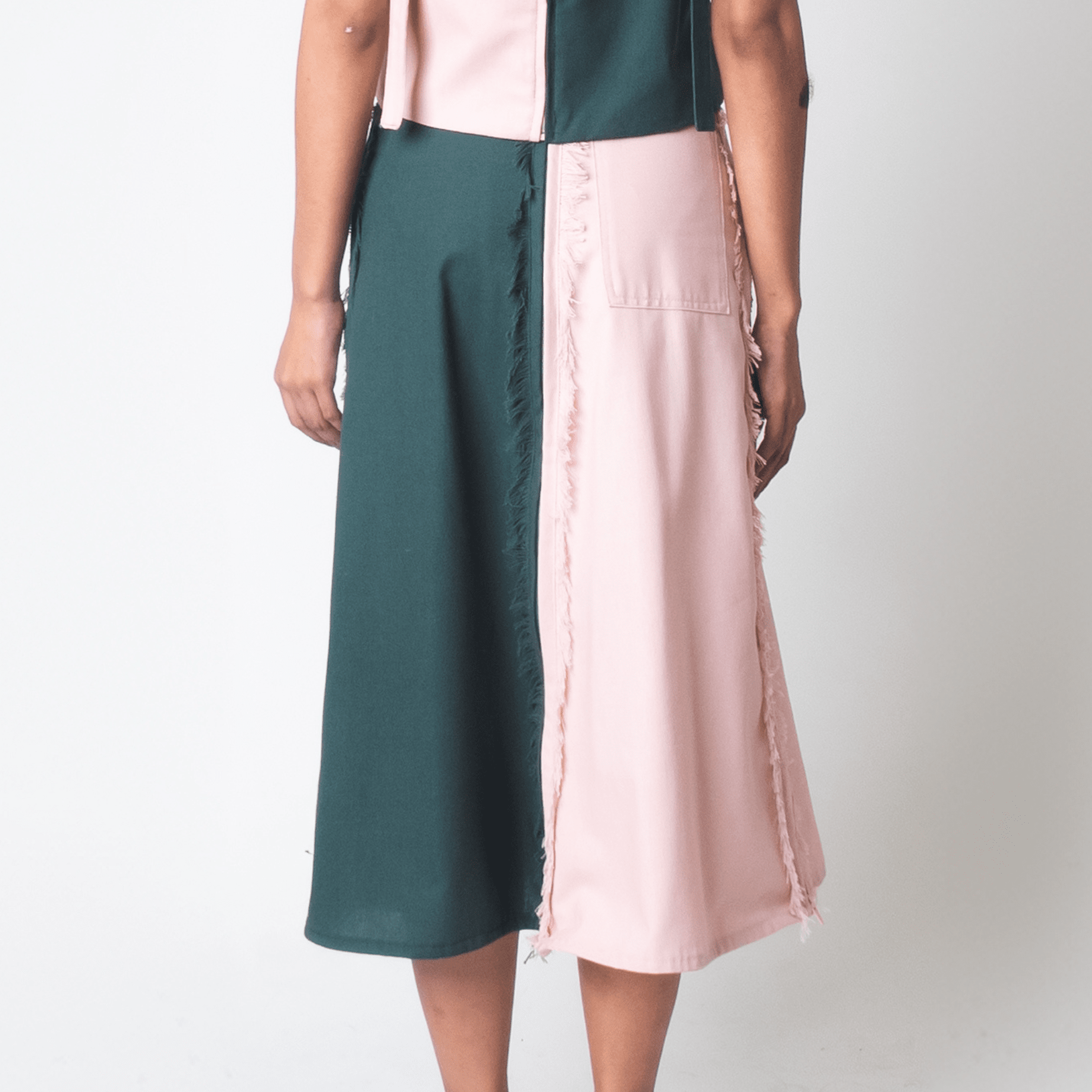 [Ready Today] 4-Way A-Line Skirt Pink & Green Fashion R2R On Repeat