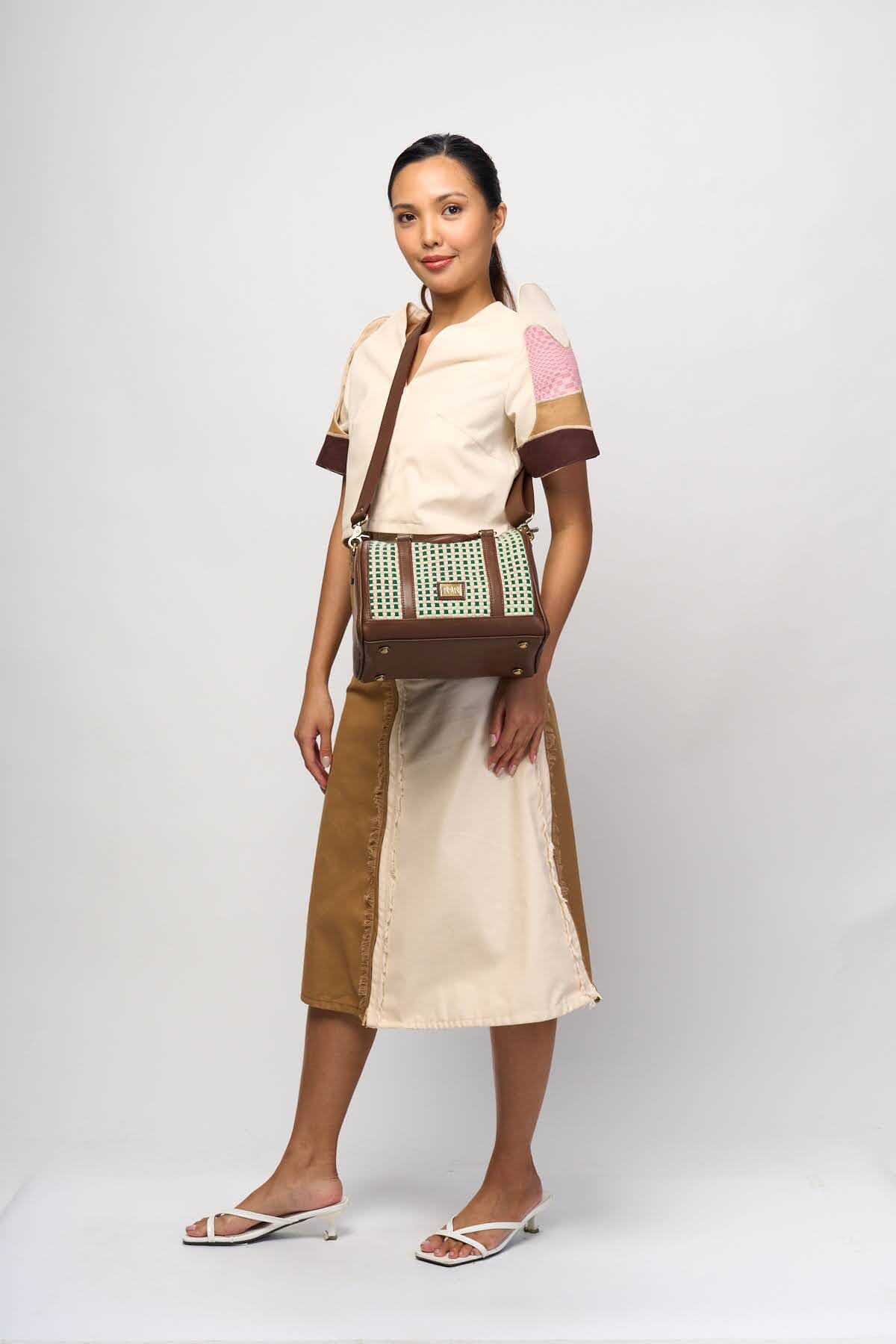 [Ready Today] Boston Bag Matcha Strawberry Gingham Fashion Rags2Riches