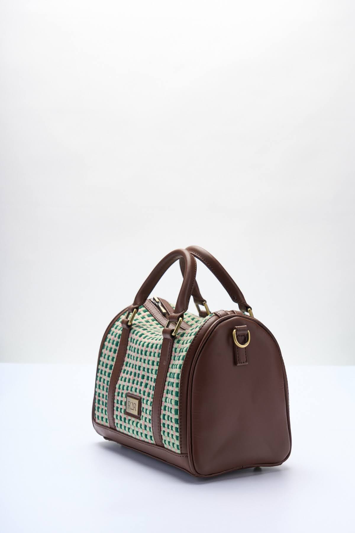 [Ready Today] Boston Bag Matcha Strawberry Gingham Fashion Rags2Riches