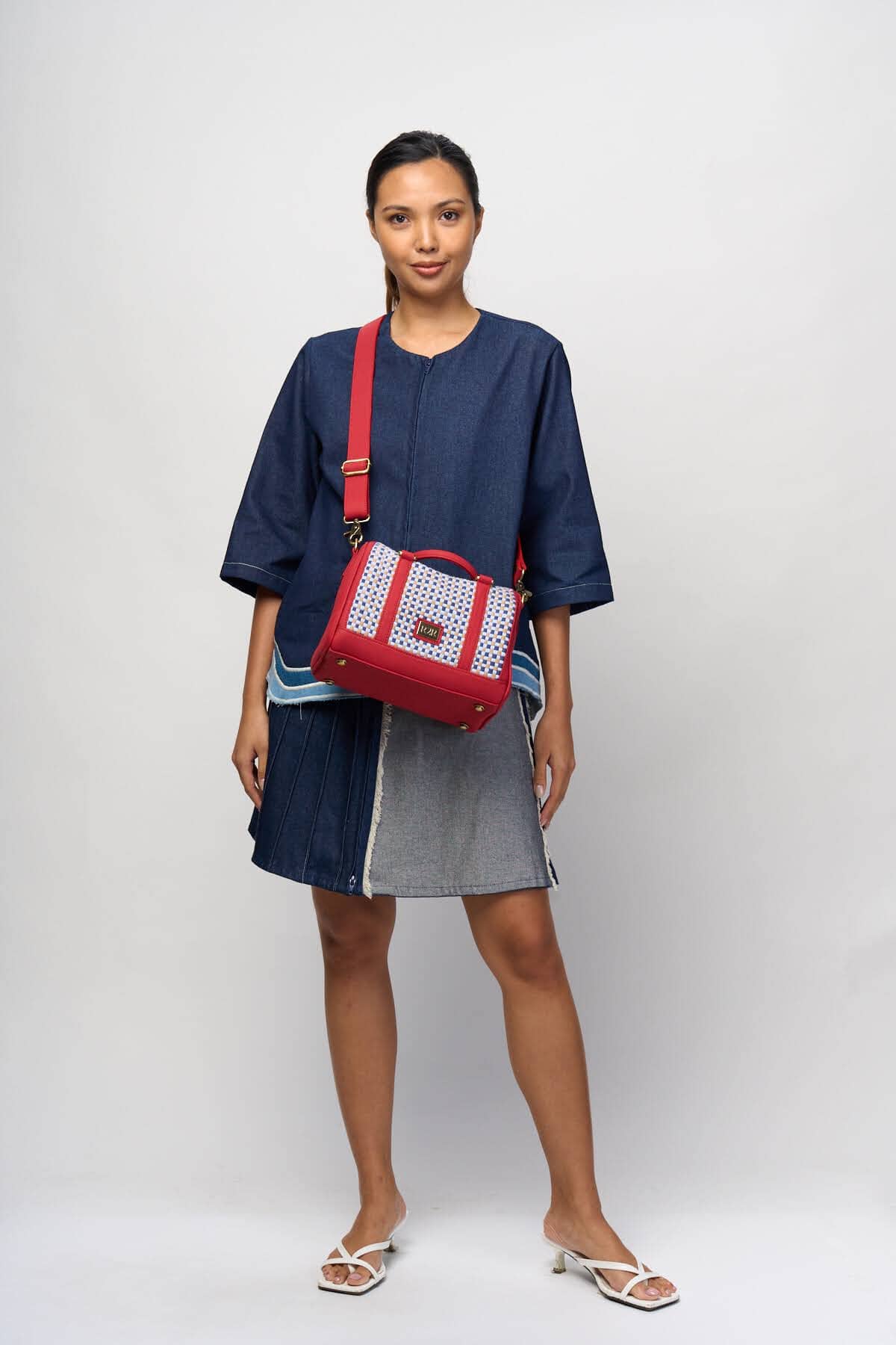 [Ready Today] Boston Bag RED BEAN Brown & a combo (red, light blue) Fashion Rags2Riches