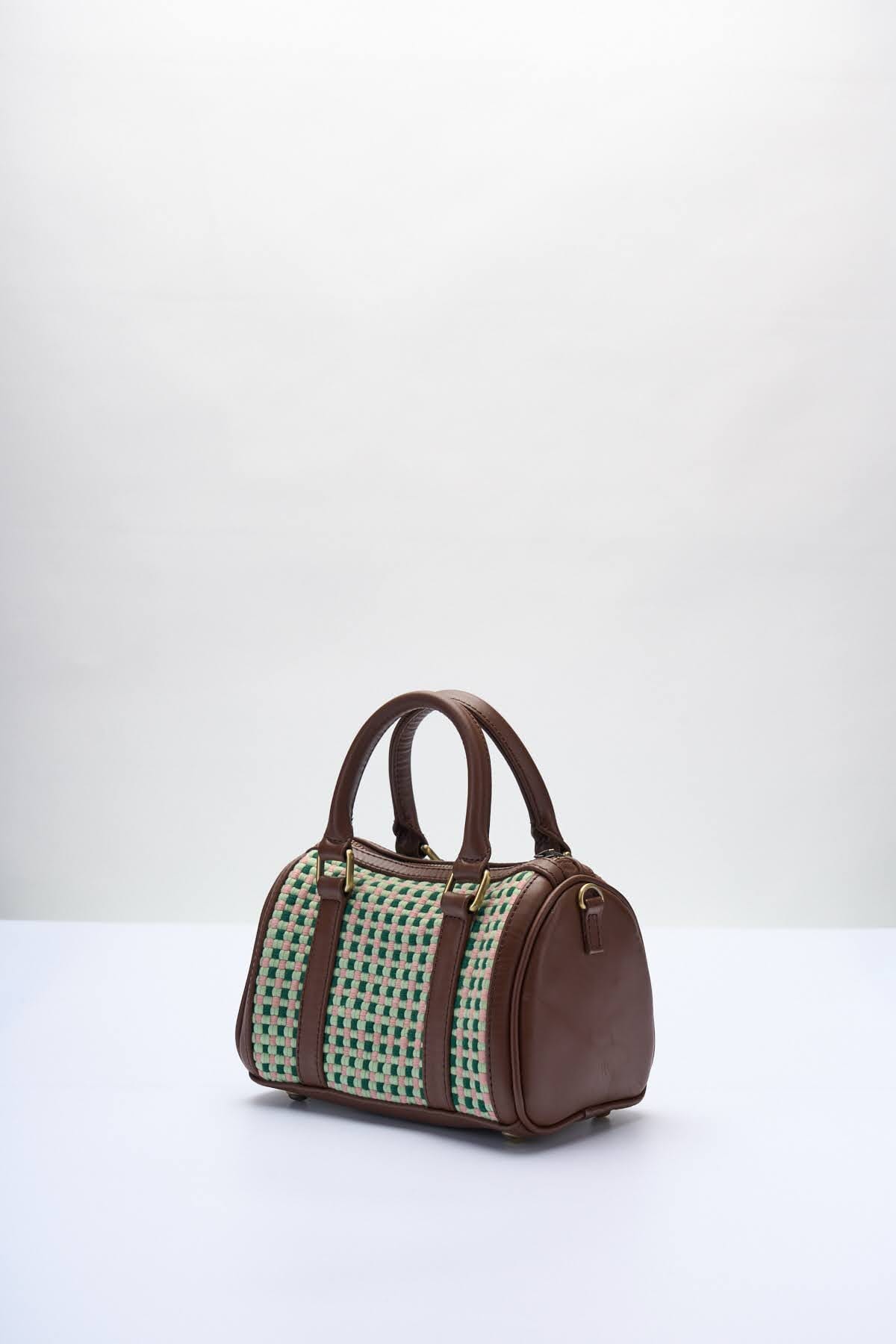 [Ready Today] Boston Mini Bag Matcha Strawberry Gingham Fashion Rags2Riches