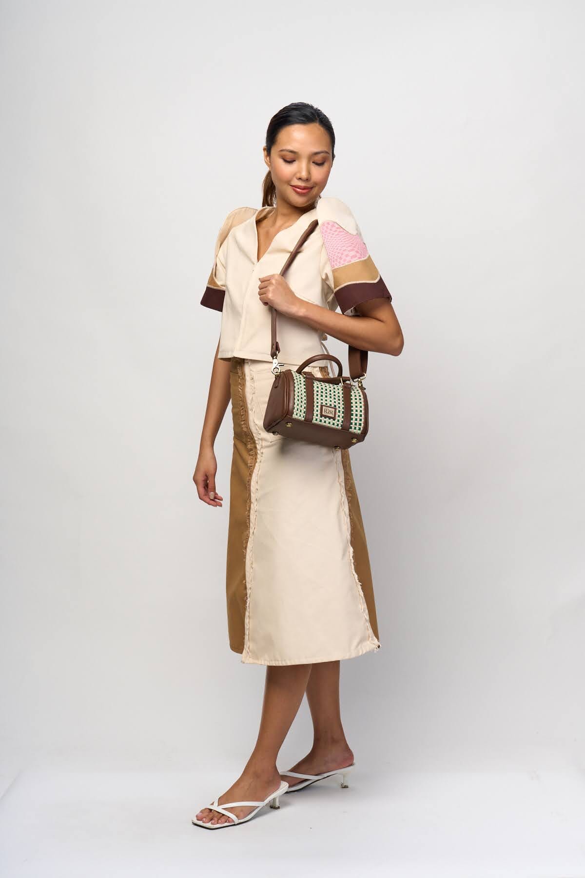 [Ready Today] Boston Mini Bag Matcha Strawberry Gingham Fashion Rags2Riches