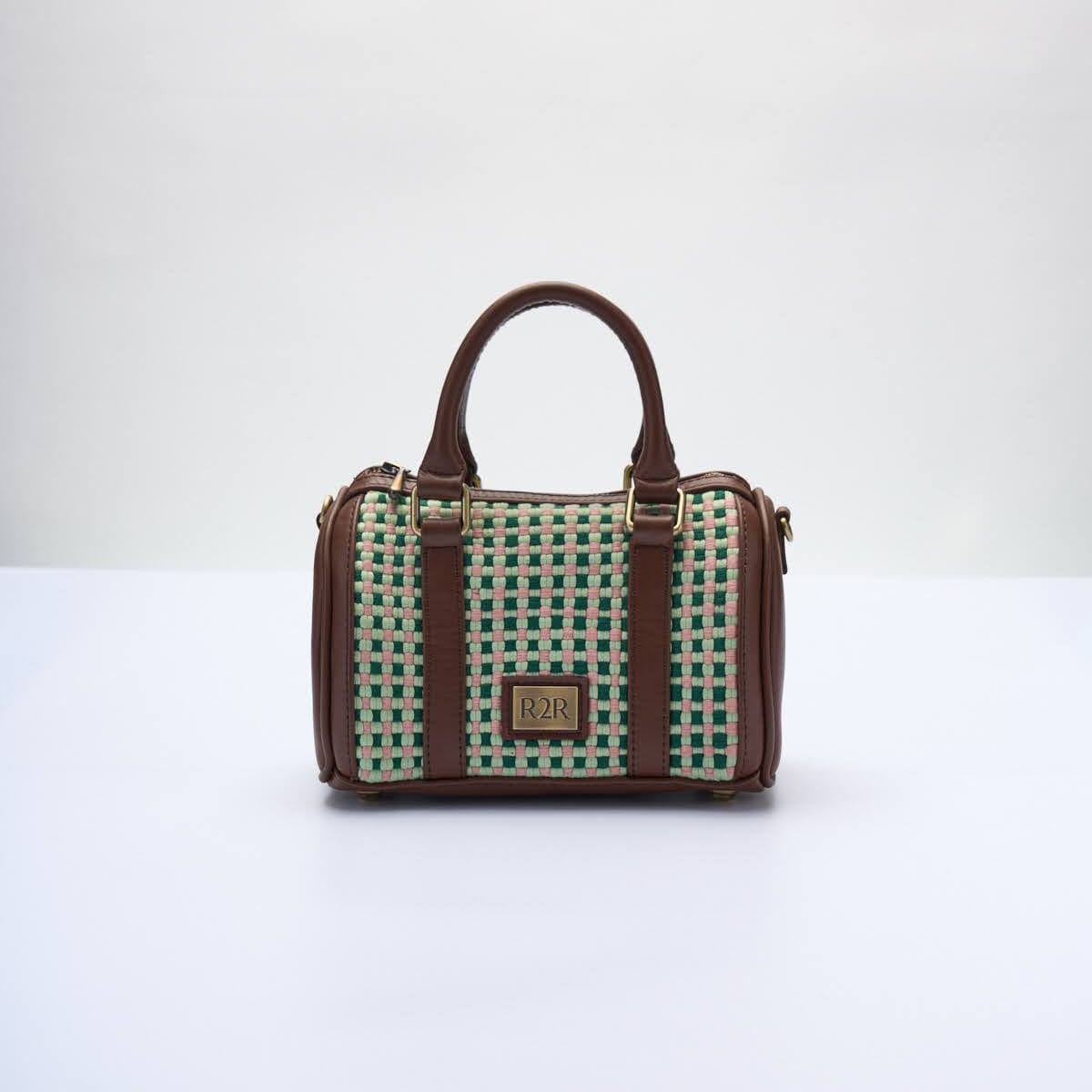 [Ready Today] Boston Mini Bag Matcha Strawberry Gingham Fashion Rags2Riches