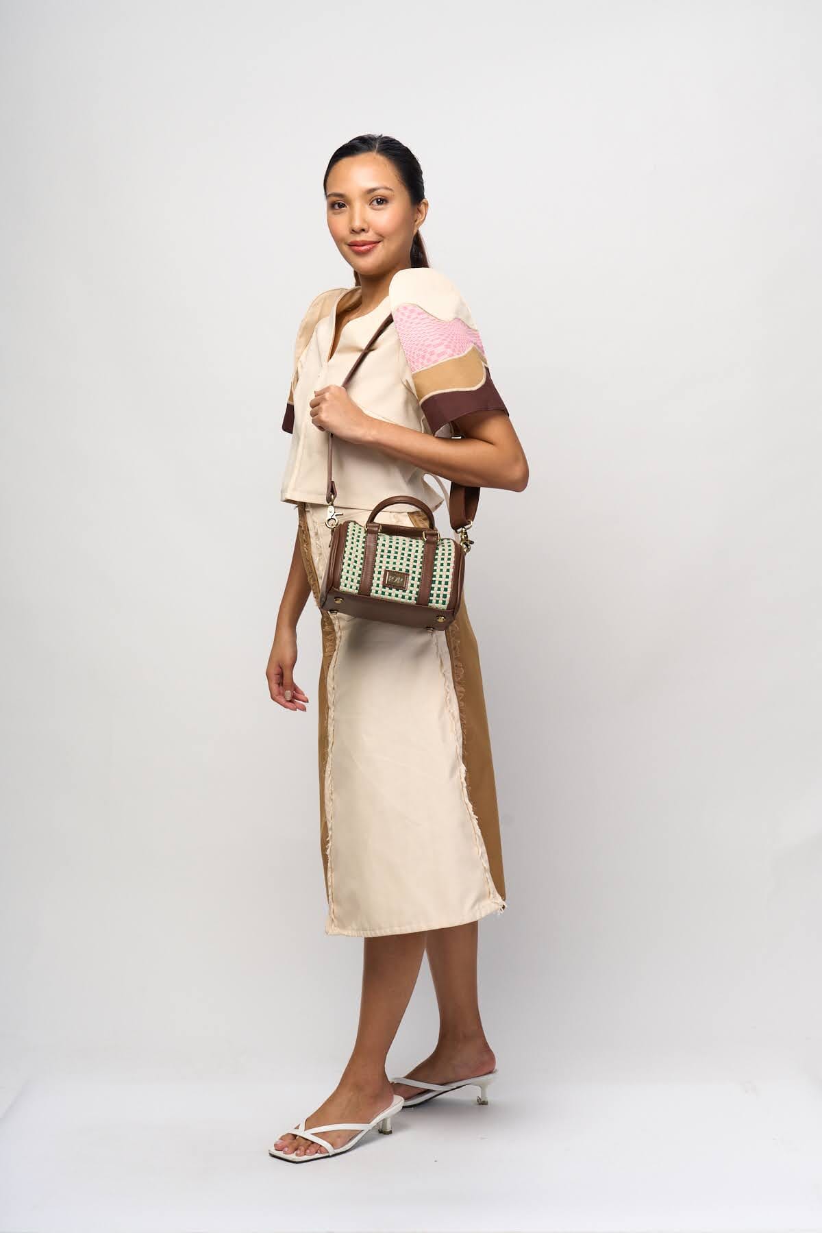 [Ready Today] Boston Mini Bag Matcha Strawberry Gingham Fashion Rags2Riches