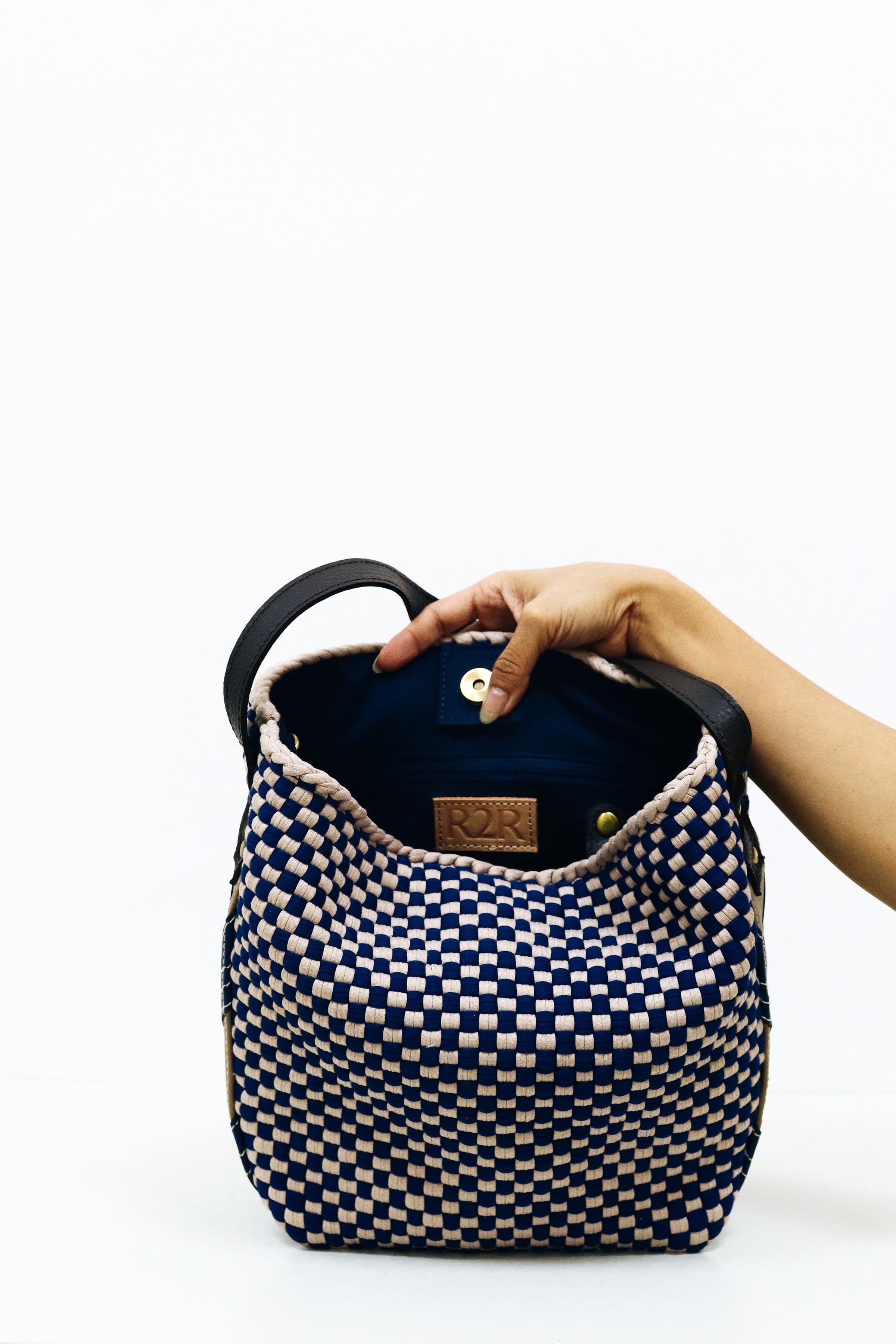 Buslo Mini Medley Leather Patchwork Navy