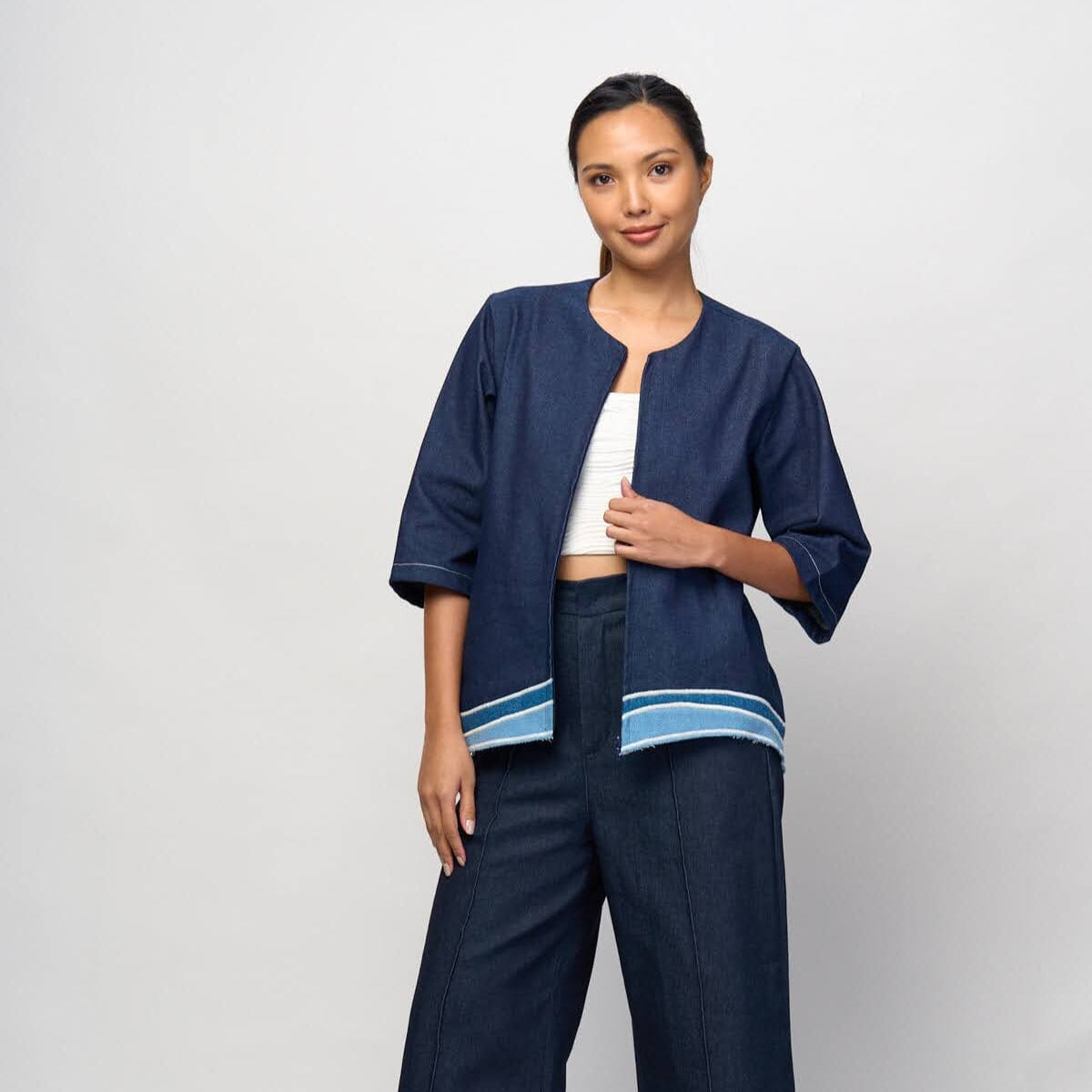 [Ready Today] Daloy Zip-Up Jacket Denim Fashion R2R On Repeat