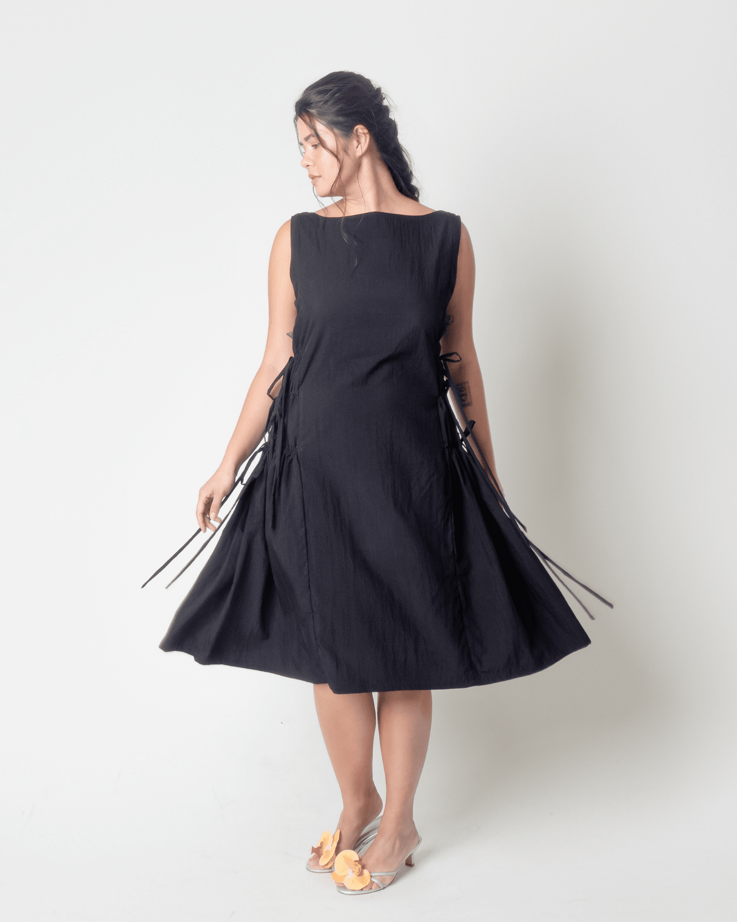 [Ready Today] Drawstring Dress Black Fashion Rags2Riches