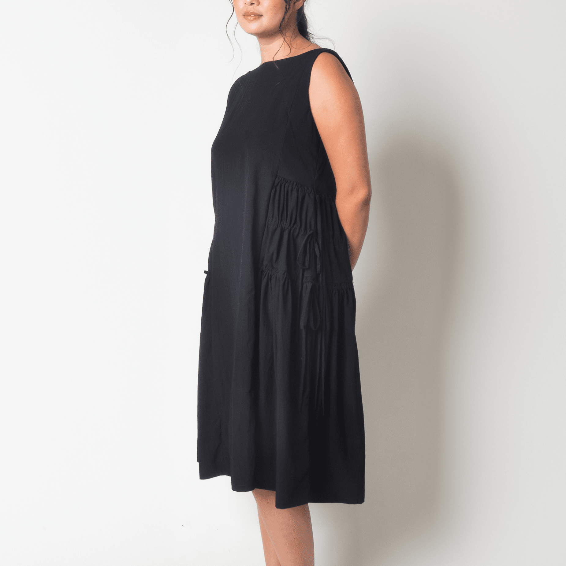 [Ready Today] Drawstring Dress Black Fashion Rags2Riches