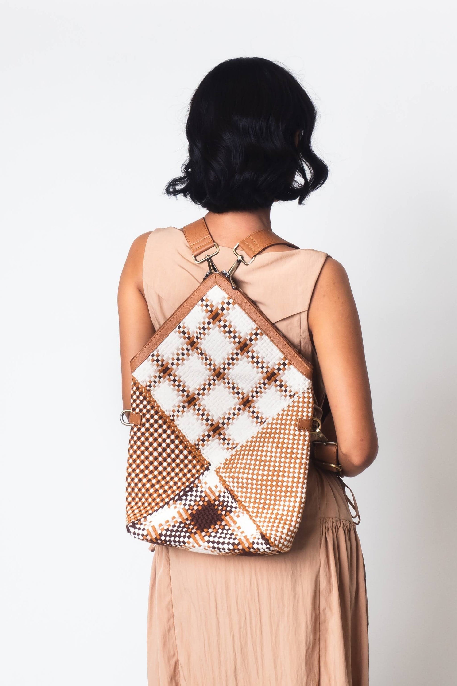 [Ready Today] Ifugao Convertible Backpack Tan Fashion Rags2Riches