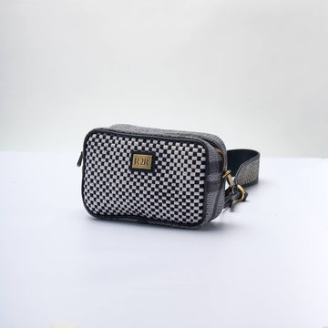 [Ready Today] Kamara Crossbody Black & Beige Checkerboard