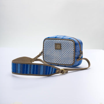 [Ready Today] Kamara Crossbody Light Blue & Beige Checkerboard
