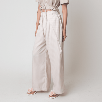 [Ready Today] Lakbay Pants Beige Pinstripes