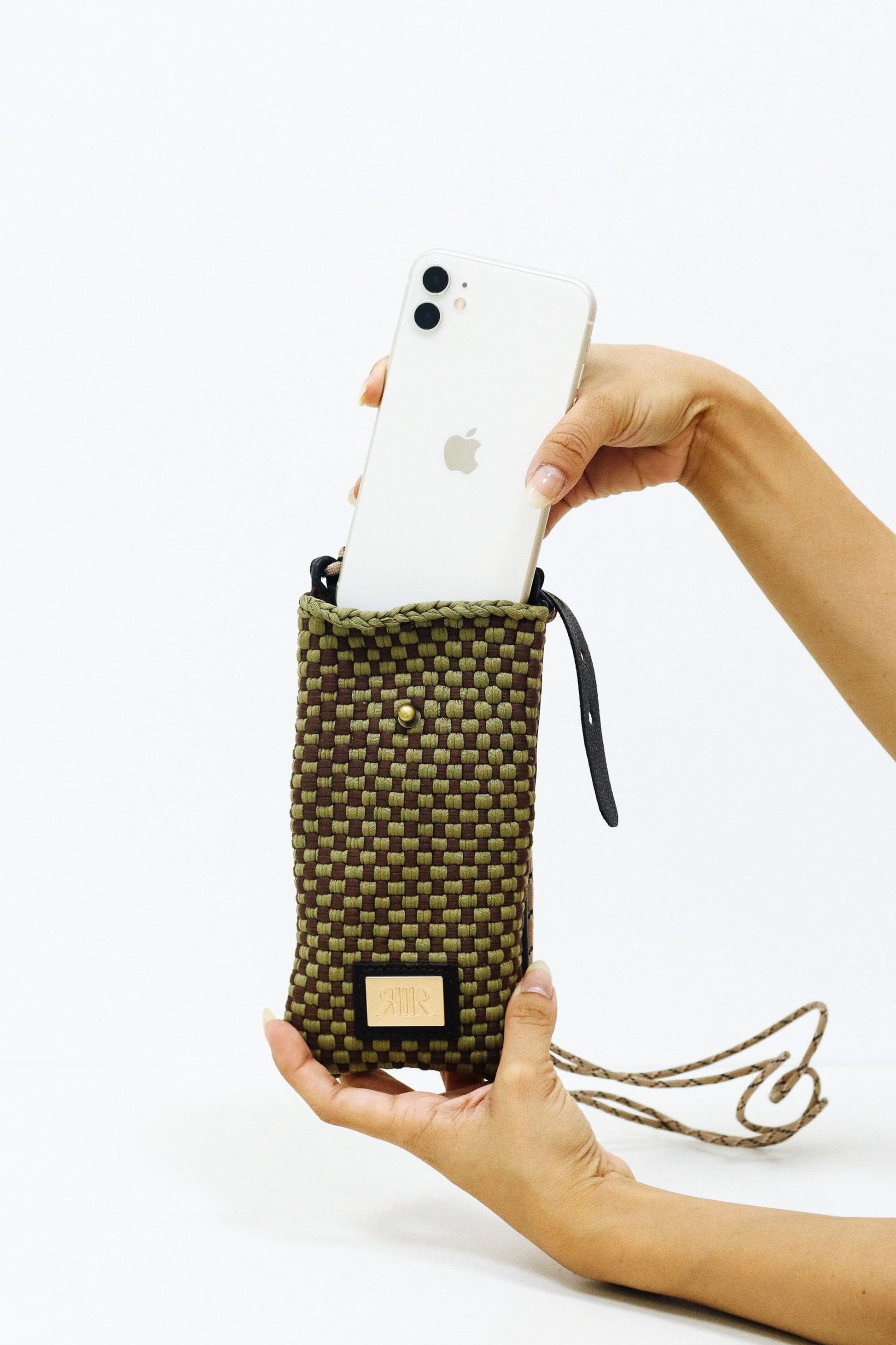 [Ready Today] Phone Sling Checkerboard Fatigue & Brown Fashion R2R