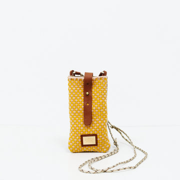 [Ready Today] Phone Sling Checkerboard Yellow & Blush