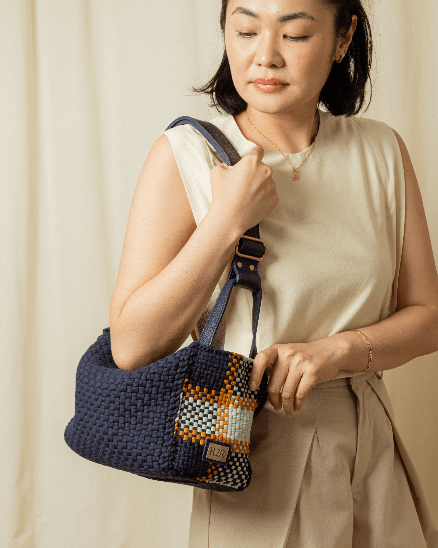 [Ready Today] Swing Satchel Navy Fashion Rags2Riches