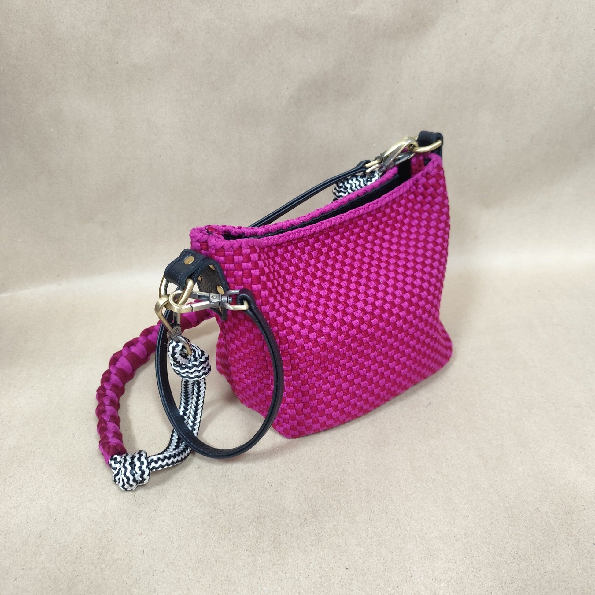 [SAMPLE] Buslo Micro Checkerboard Red Fuchsia With Para cord Strap Fashion Rags2Riches