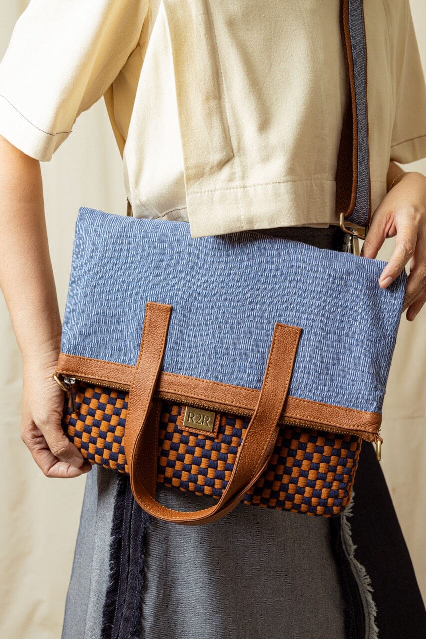 [SAMPLE] Two-Way Fold Over Bag Tan Fashion Rags2Riches