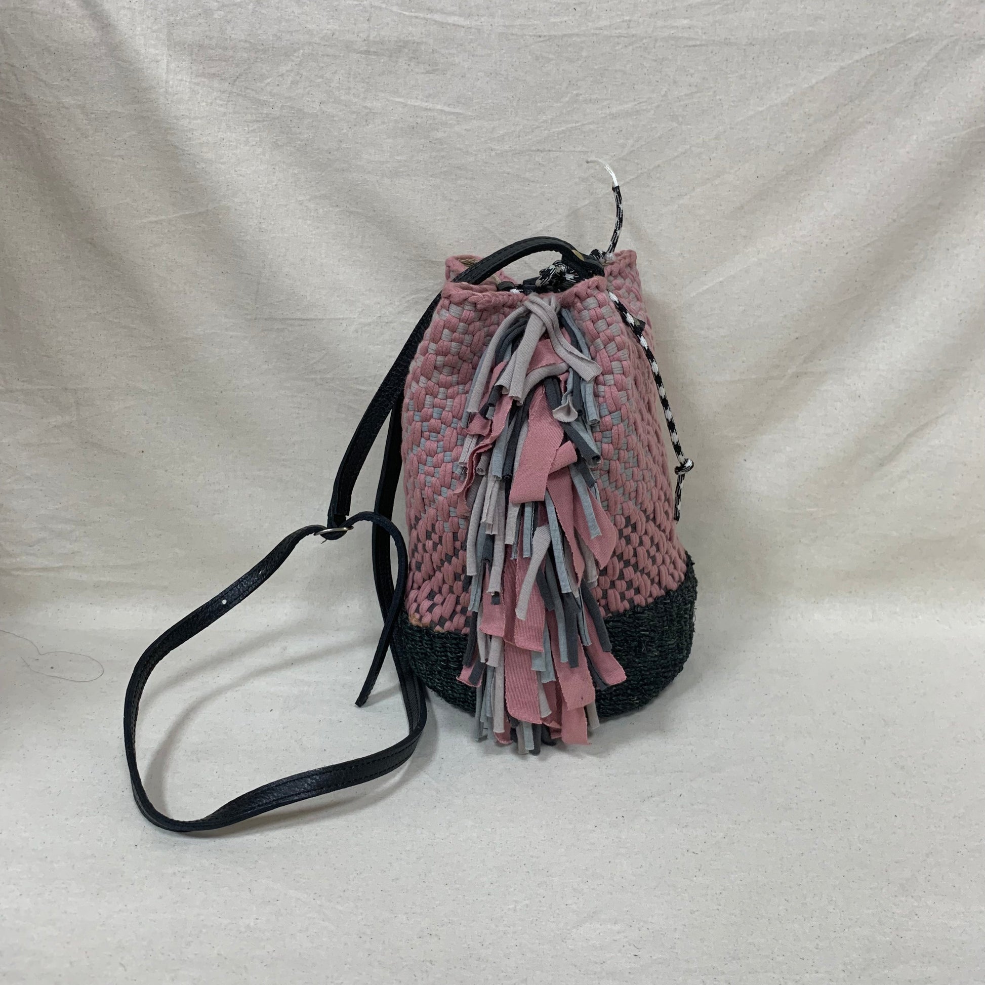 [SAMPLE] Woven Bucket Bag Purposeful Pink Fashion Rags2Riches