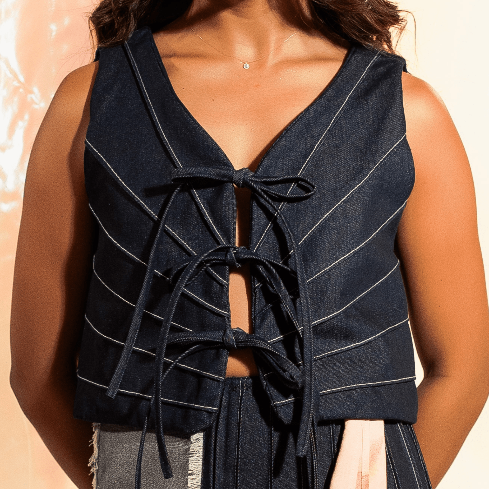 Sinag 4-Way Vest Denim Fashion R2R On Repeat
