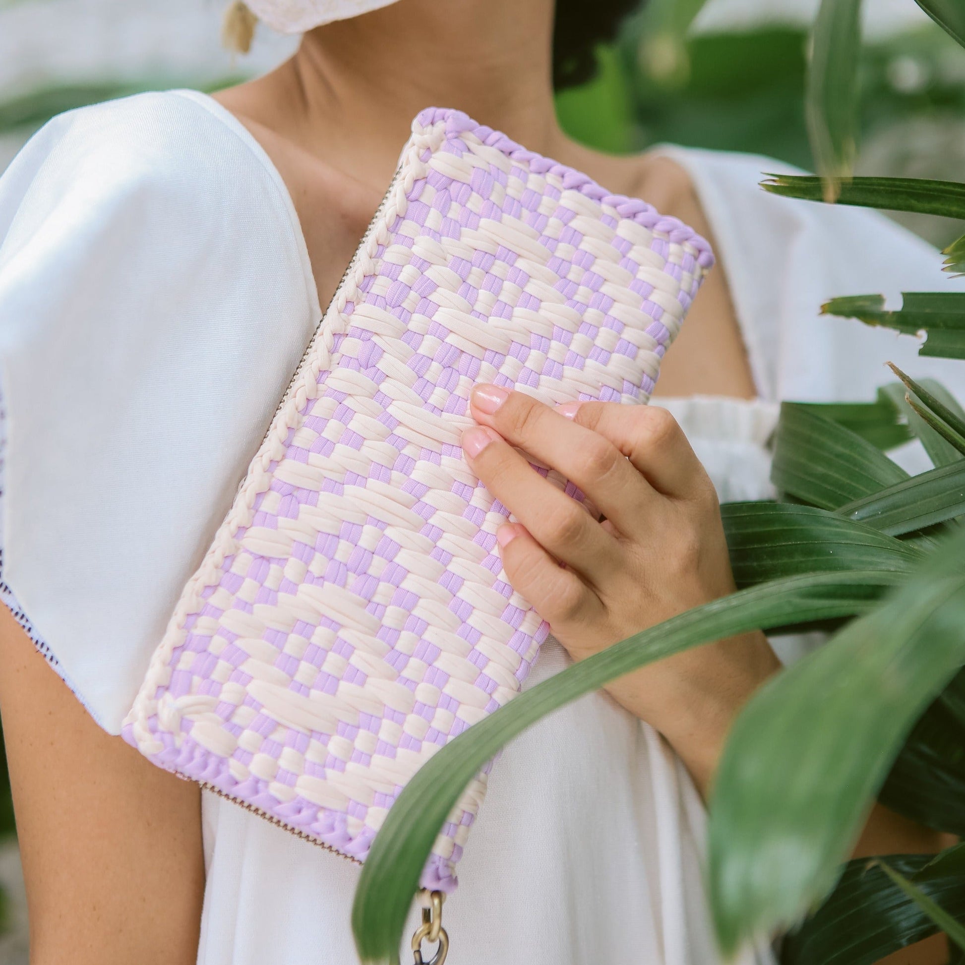 Cheska Wallet with Wristlet Lilac Diamond [Weddings] Fashion Rags2Riches