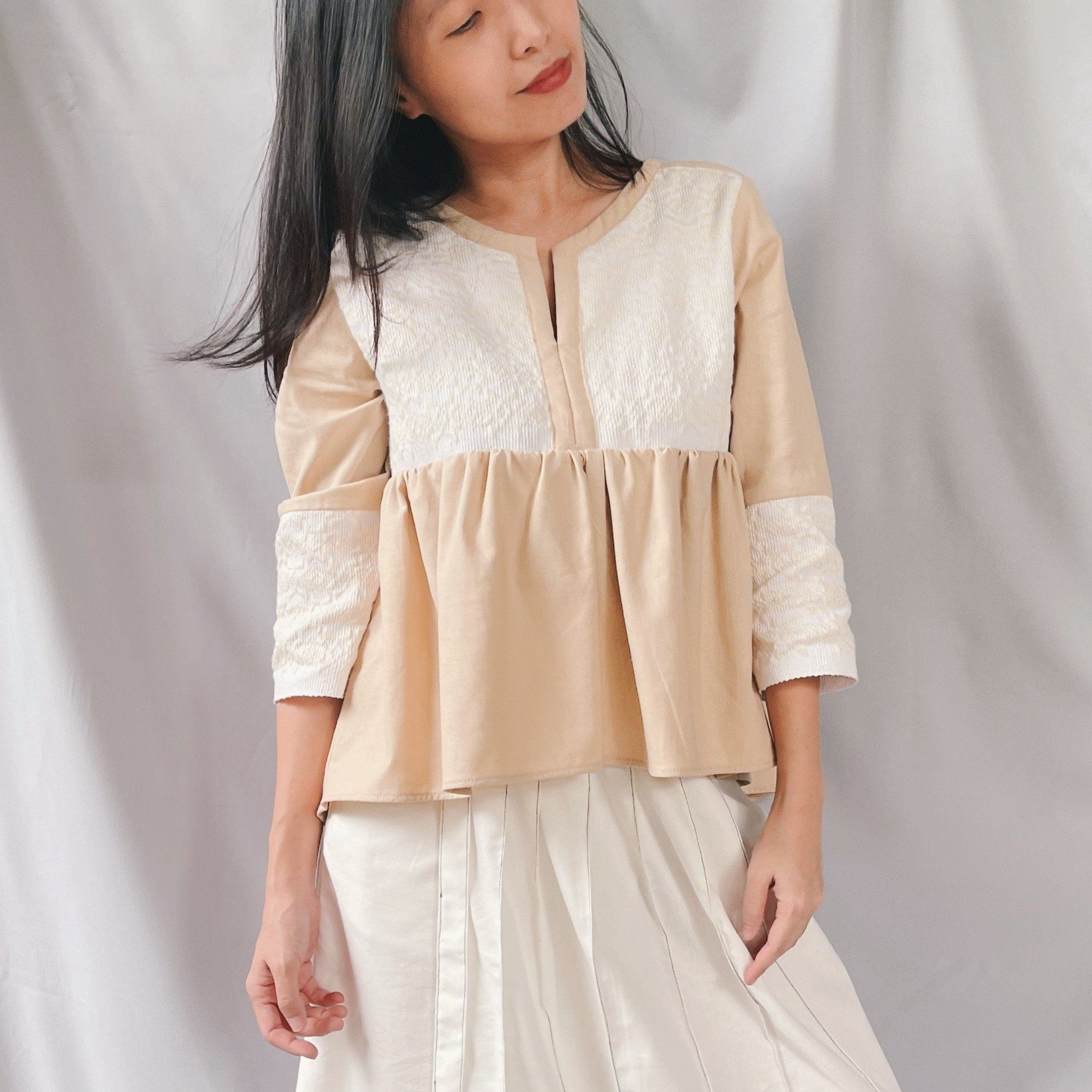 Gabi Blouse in Beige Fashion Rags2Riches