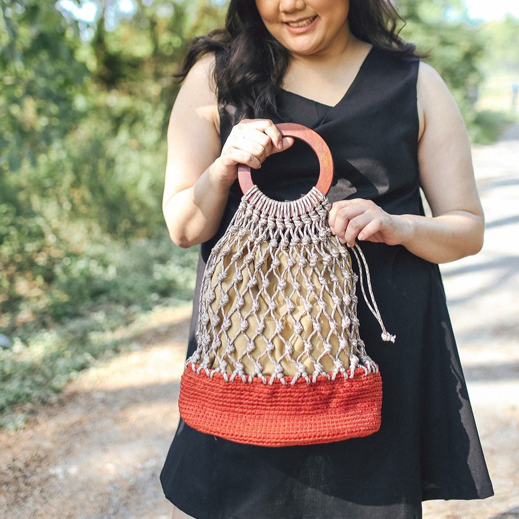 Molave Knotted Tote Burnt Orange Fashion Rags2Riches