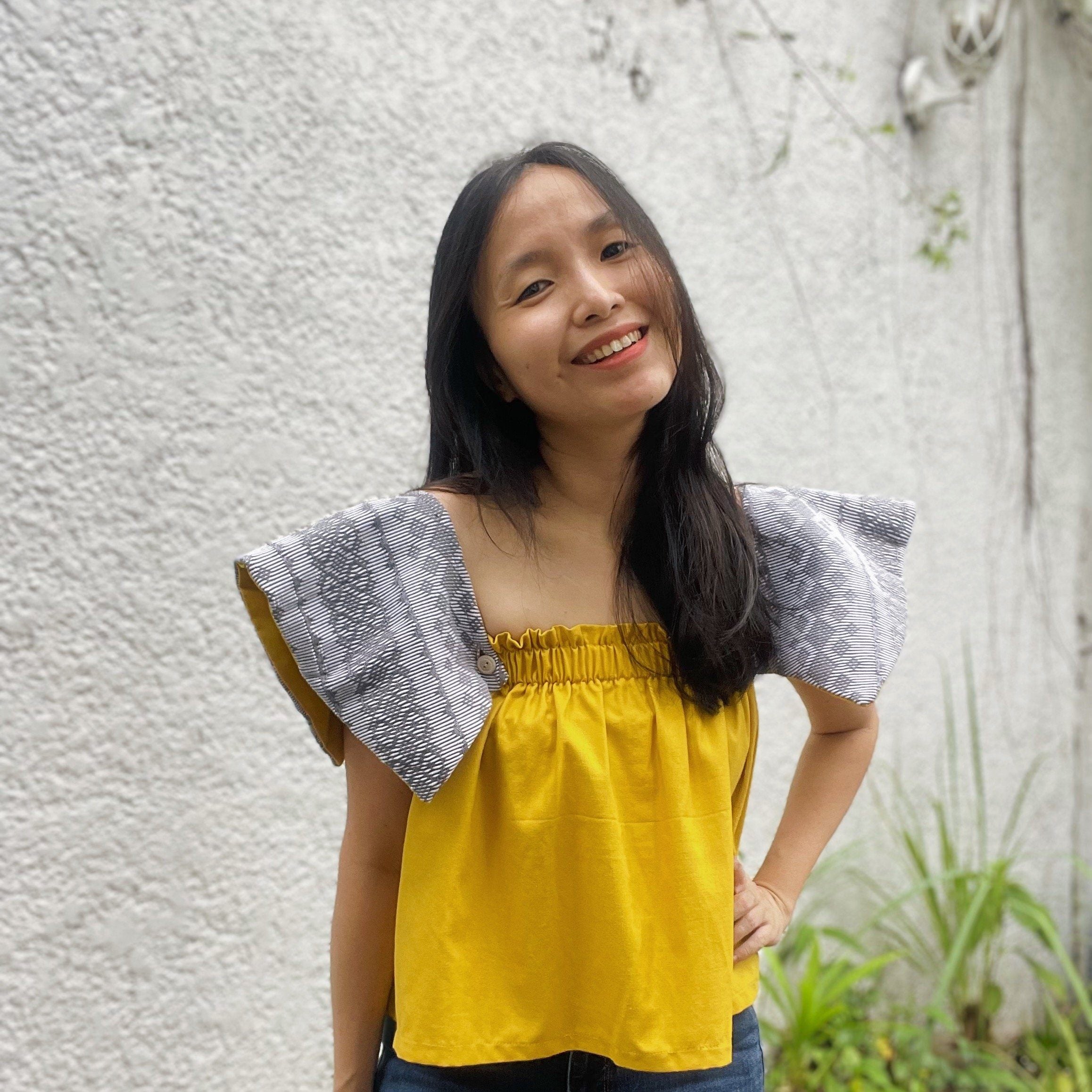 Mustard off outlet shoulder sweater