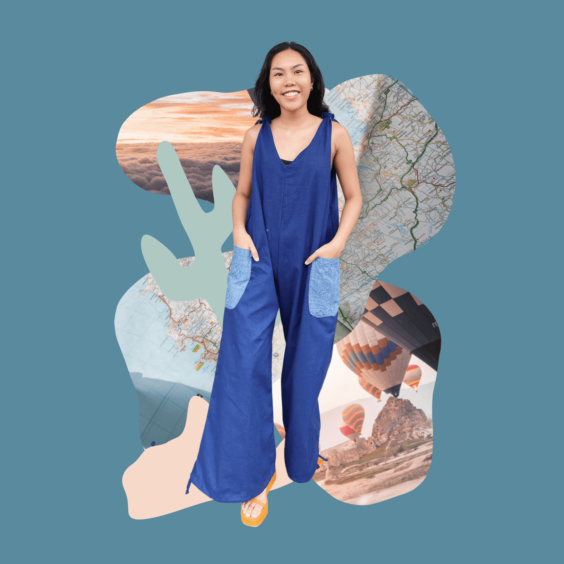 Pasyal Jumpsuit in Navy Fashion Rags2Riches