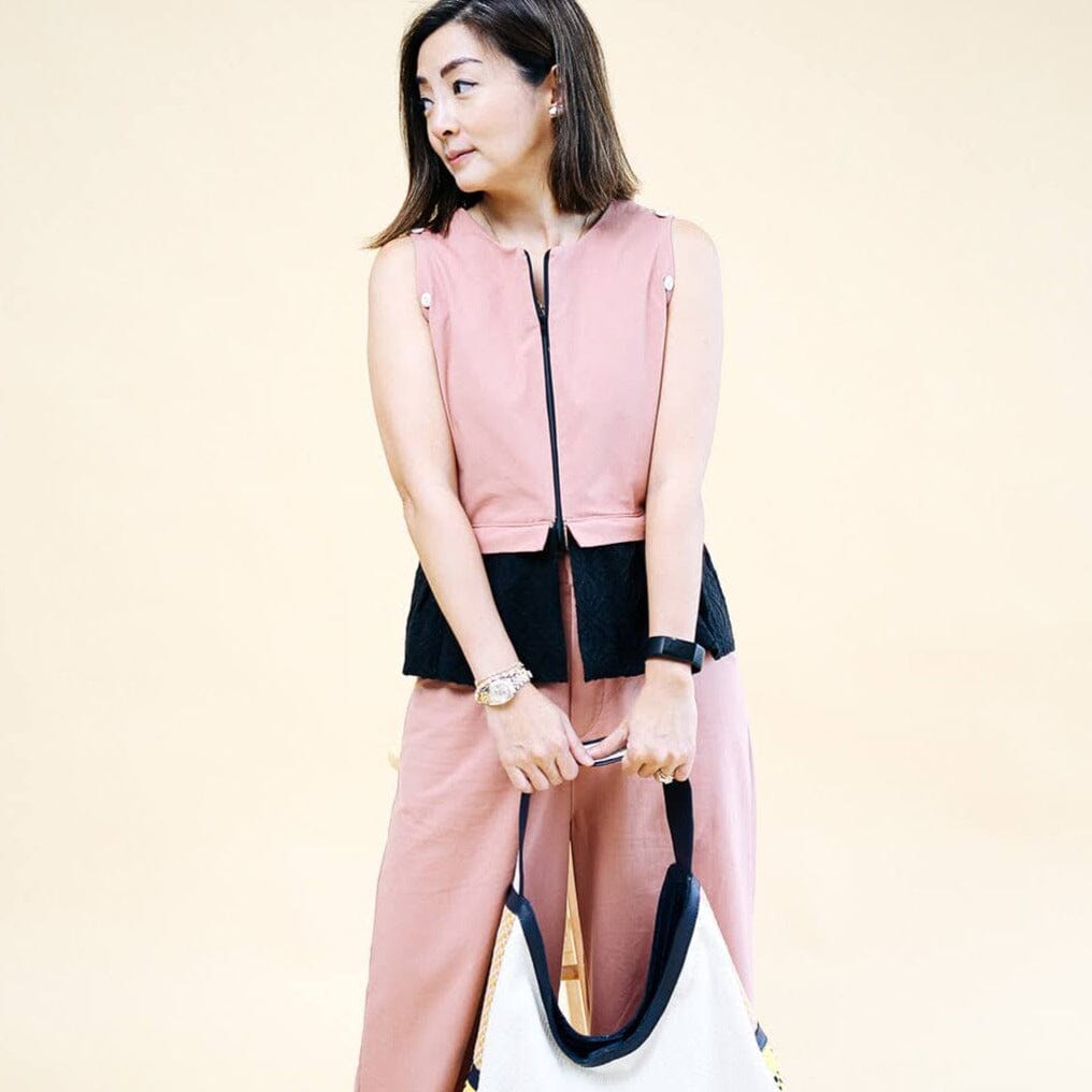 The 12-Way Peplum Top Purposeful Pink in Black Binetwagan Fashion Rags2Riches