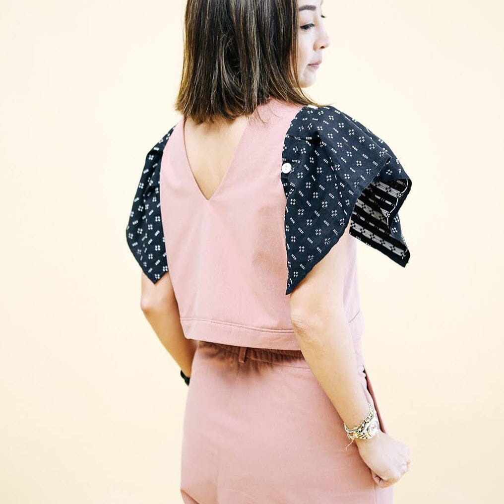 The 12-Way Peplum Top Purposeful Pink in Black Cross Sinukitan Fashion Rags2Riches