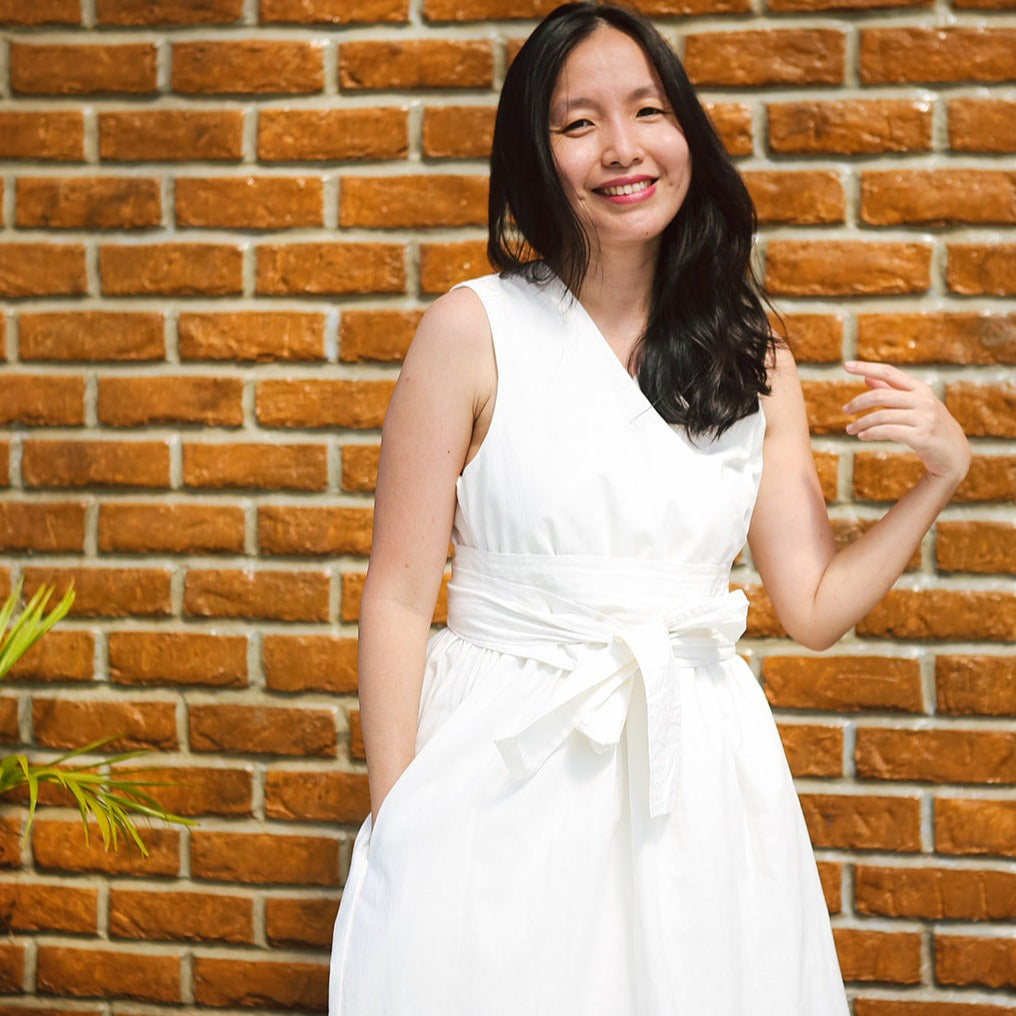 The Essential Wrap Dress (Long) White Fashion Rags2Riches